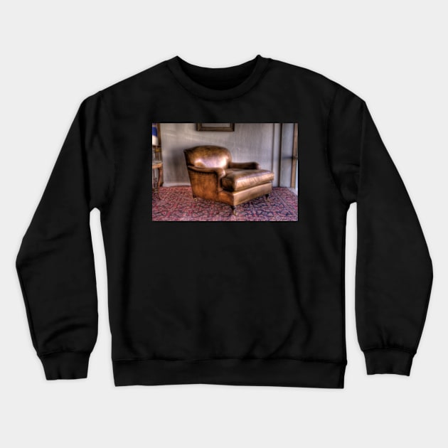 Old Leather Chair Crewneck Sweatshirt by Avalinart